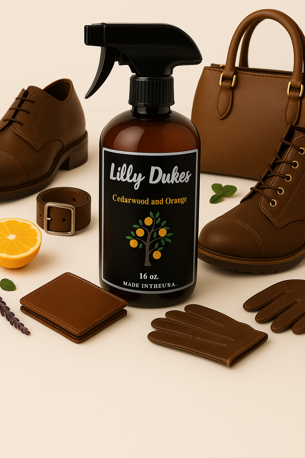 Nature-Powered "2 in 1" Leather Cleaner and Conditioner- Cedarwood and Orange